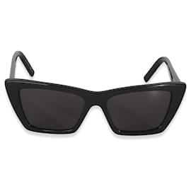 Saint Laurent-Saint Laurent Black Acetate Cat Eye Mica Sunglasses-Other