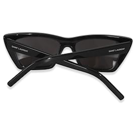 Saint Laurent-Saint Laurent Black Acetate Cat Eye Mica Sunglasses-Other