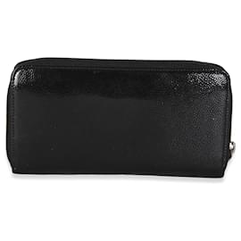 Chanel-Chanel Black Patent Coco Mark Long Wallet-Black
