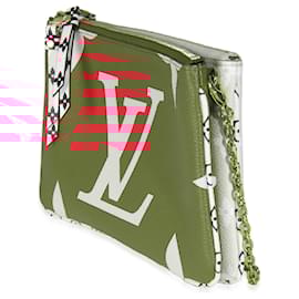Louis Vuitton-Pochete Double Zip em Lona Monograma Gigante Vermelha Louis Vuitton-Vermelho
