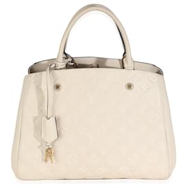 Louis Vuitton-Louis Vuitton Creme Monograma Empreinte Montaigne MM-Branco