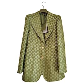 Gucci-GUCCI GG FABRIC JACKET.-Green