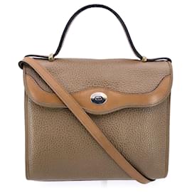 Dior-Christian Vintage Light Brown Leather 2 Way Bag Shoulder Bag-Brown