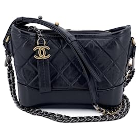 Chanel-Black Quilted Leather Gabrielle Mini Shoulder Bag-Black