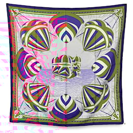 Hermès-Hermes Vintage Red Silk Spinnakers Rare Scarf 1982 Julia Abadie-Red