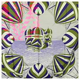 Hermès-Hermes Vintage Red Silk Spinnakers Rare Scarf 1982 Julia Abadie-Red