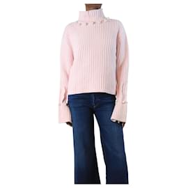 JW Anderson-Powder pink pearl collar knit jumper - size UK 6-Pink