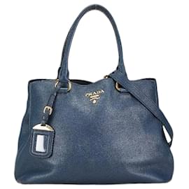Prada-Dark blue leather 2way bag-Blue