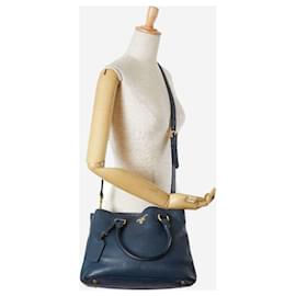 Prada-Dark blue leather 2way bag-Blue
