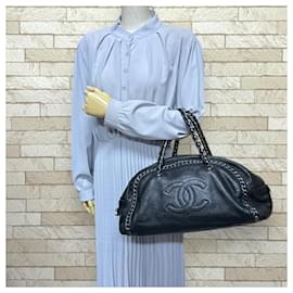 Chanel-Chanel Black Leather Boston Bag-Black