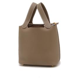 Hermès-Hermes Picotin Lock PM 18 Handbag-Taupe