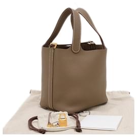 Hermès-Hermes Picotin Lock PM 18 Handbag-Taupe