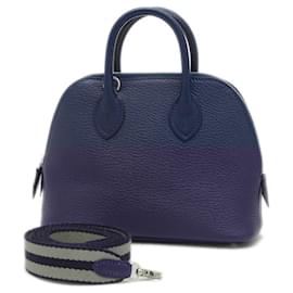 Hermès-Hermes Bolide 1923 Mini Handbag-Blue,Navy blue