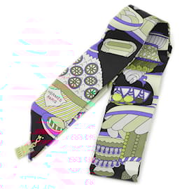 Hermès-Hermes Twilly Scarf Patisserie Francaise-Black,White,Blue,Multiple colors
