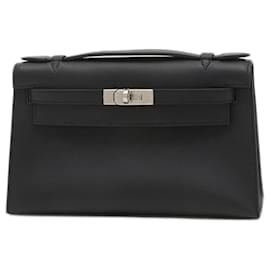Hermès-Sac à main Pochette Kelly d'Hermès-Noir