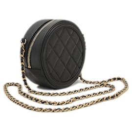 Chanel-Chanel CC Filigree Round Chain Shoulder Bag-Black