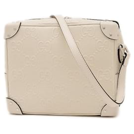 Gucci-Gucci GG Embossed Shoulder Bag-Cream