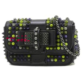 Christian Louboutin-Christian Louboutin Sweet Charity Studded Chain Shoulder Bag-Black,Multiple colors