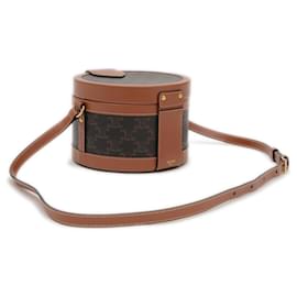 Céline-Celine Triomphe Tambour Medium Shoulder Bag-Brown,Black