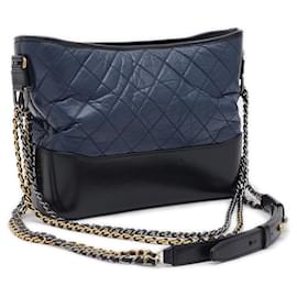 Chanel-Chanel Gabriel de Hobo Large Shoulder Bag-Black,Navy blue
