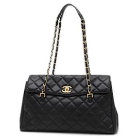 Chanel-Chanel Matelasse Large Chain Shoulder Bag-Black