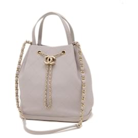 Chanel-Chanel Drawstring 2WAY Shoulder Bag-Brown