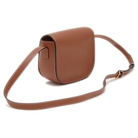 Céline-Celine Folco Cuir Triomphe Leather Shoulder Bag-Brown