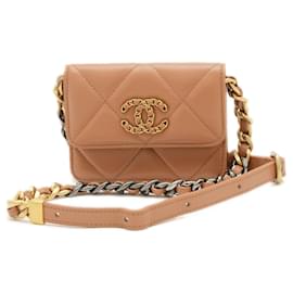 Chanel-Chanel 19 Chain Shoulder Bag-Brown