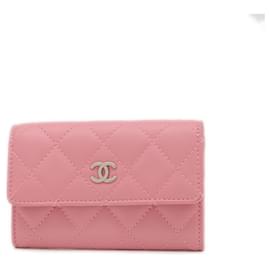 Chanel-Chanel Matelasse Pink Lambskin Card Case-Pink