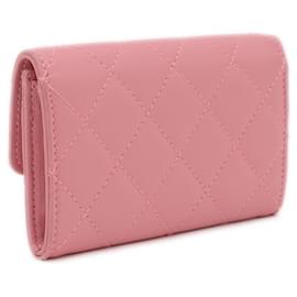 Chanel-Chanel Matelasse Pink Lambskin Card Case-Pink