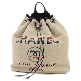 Chanel-Chanel Deauville Backpack-Beige