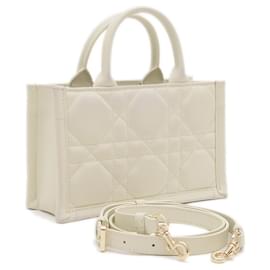 Christian Dior-Christian Dior Dior Book Tote Bag Mini Macrocannage-Cream