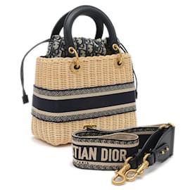 Christian Dior-Christian Dior Dior Lady Basket Bag-Navy blue