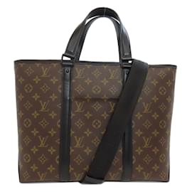 Louis Vuitton-Bolsa de fim de semana PM Monogram Macassar Louis Vuitton-Marrom