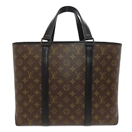 Louis Vuitton-Bolsa de fim de semana PM Monogram Macassar Louis Vuitton-Marrom