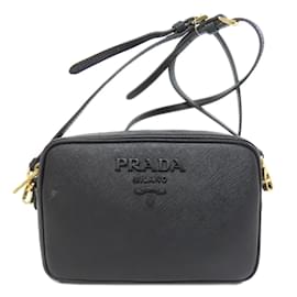 Prada-Prada Saffiano Leather Shoulder Bag-Black