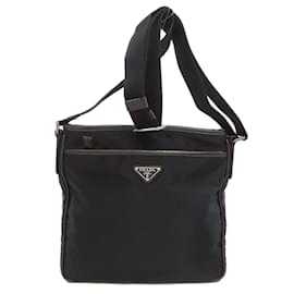 Prada-Prada Black Nylon Shoulder Bag-Black