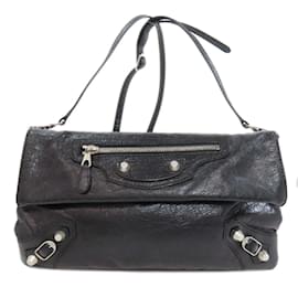 Balenciaga-Balenciaga 327079 Giant Envelope Shoulder Bag-Black