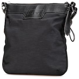 Loewe-LOEWE Gray Anagram Nylon Crossbody-Brown,Dark grey