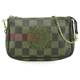 Louis Vuitton-Mini Pochette Accessoires Louis Vuitton em Damier Ébène marrom-Marrom