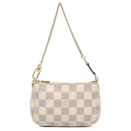 Louis Vuitton-Mini Pochette Acessórios Damier Azur Branco Louis Vuitton-Branco