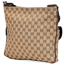 Gucci-Gucci Brown GG Canvas Crossbody-Brown,Beige