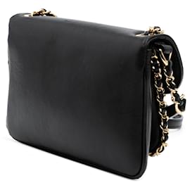 Chanel-Chanel Black Small Quilted Lambskin CC Unchained Flap-Black