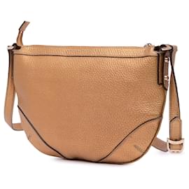 Gucci-Gucci Gold Metallic Leather Horsebit Crossbody-Golden