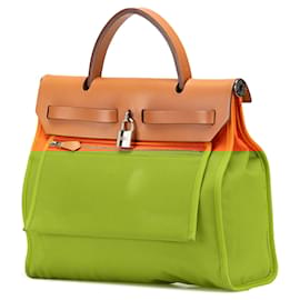 Hermès-Hermès Orange Toile Herbag Zip 31-Other