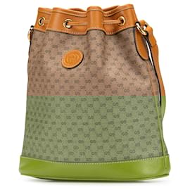 Gucci-Gucci Brown Micro GG Supreme Mickey Mouse Bucket Bag-Brown