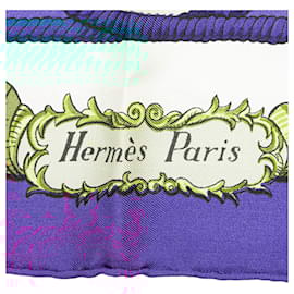 Hermès-Hermès Blue Lvdovicvs Magnvs Silk Scarf-Other,Cream
