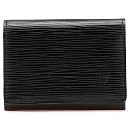 Louis Vuitton-Louis Vuitton Envelope Cartão de Visita Epi Preto-Preto