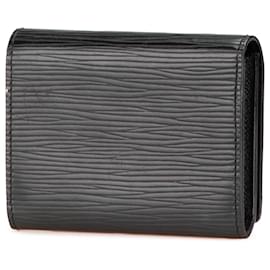 Louis Vuitton-Louis Vuitton Black Epi Enveloppe Carte De Visite-Black