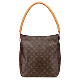 Louis Vuitton-Louis Vuitton Marrom Monograma Looping GM-Marrom